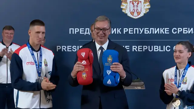 Predsednik Vučić dočekao sportiste koji su ostvarili sjajan uspeh u Sofiji, foto: RINA