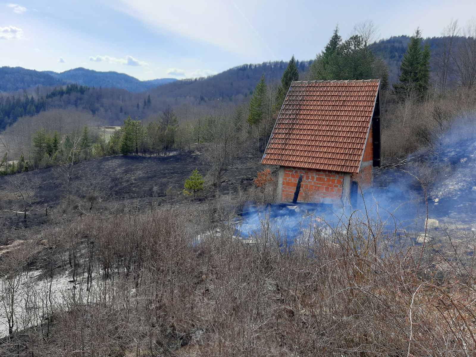 За само три дана шест пожара на територији Бајине Баште због непажње појединаца: Ватрена стихија захватила земљиште у селу Бјелуша, борба ватрогасаца трајала неколико сати (ФОТО)