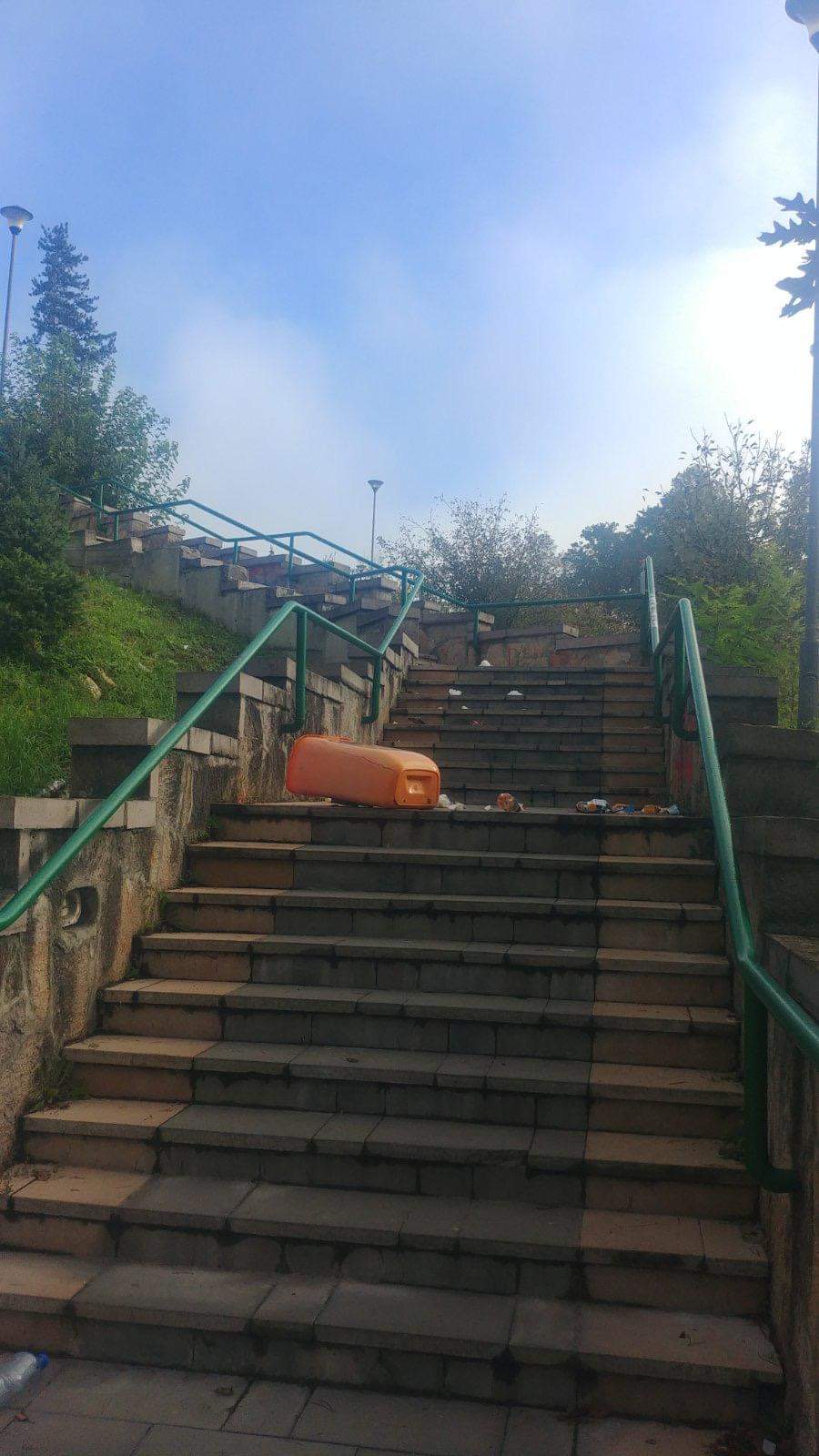 Срамно и бахато: Непознати починиоци поломили канте за отпад у самом центру Лучана, смеће свуда около разносили пси луталице (ФОТО)