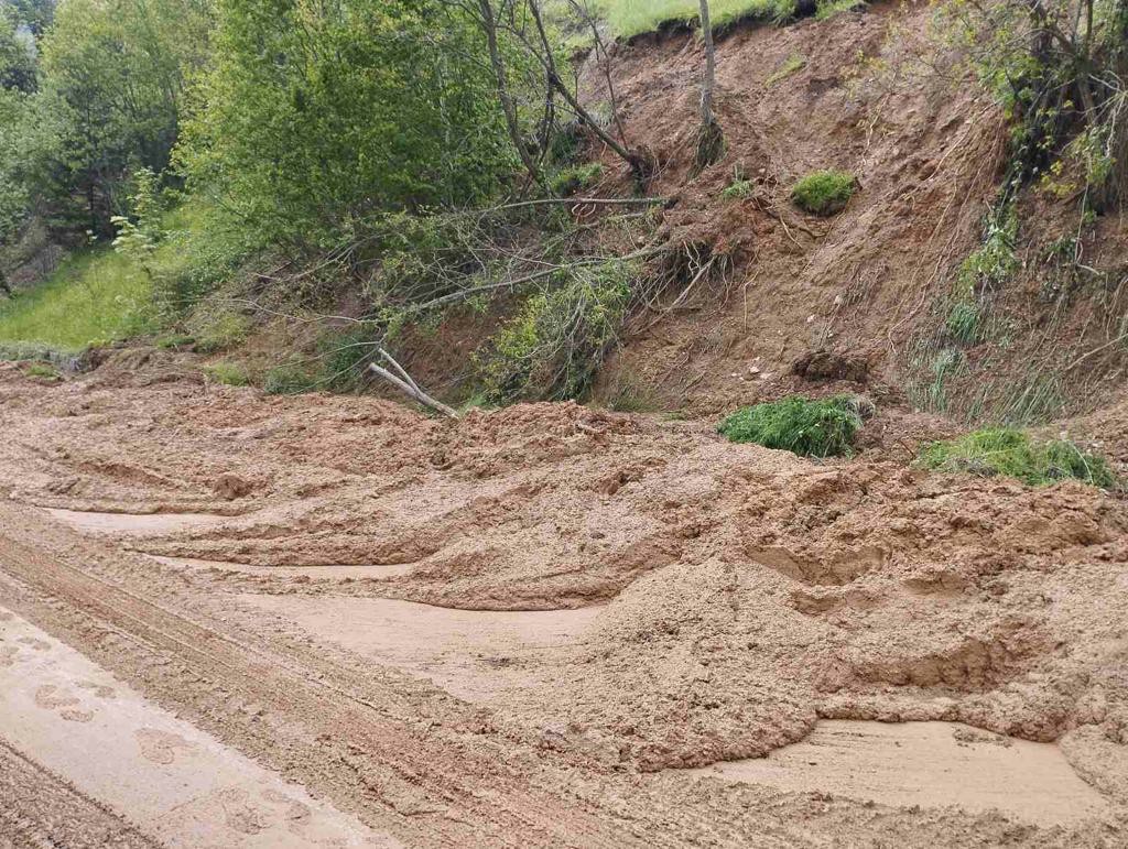 Nevreme pokrenulo klizišta na teritoroji opštine Ivanjica, najteža situacija na prilaznom putu ka selu Močioci/ Foto: RINA
