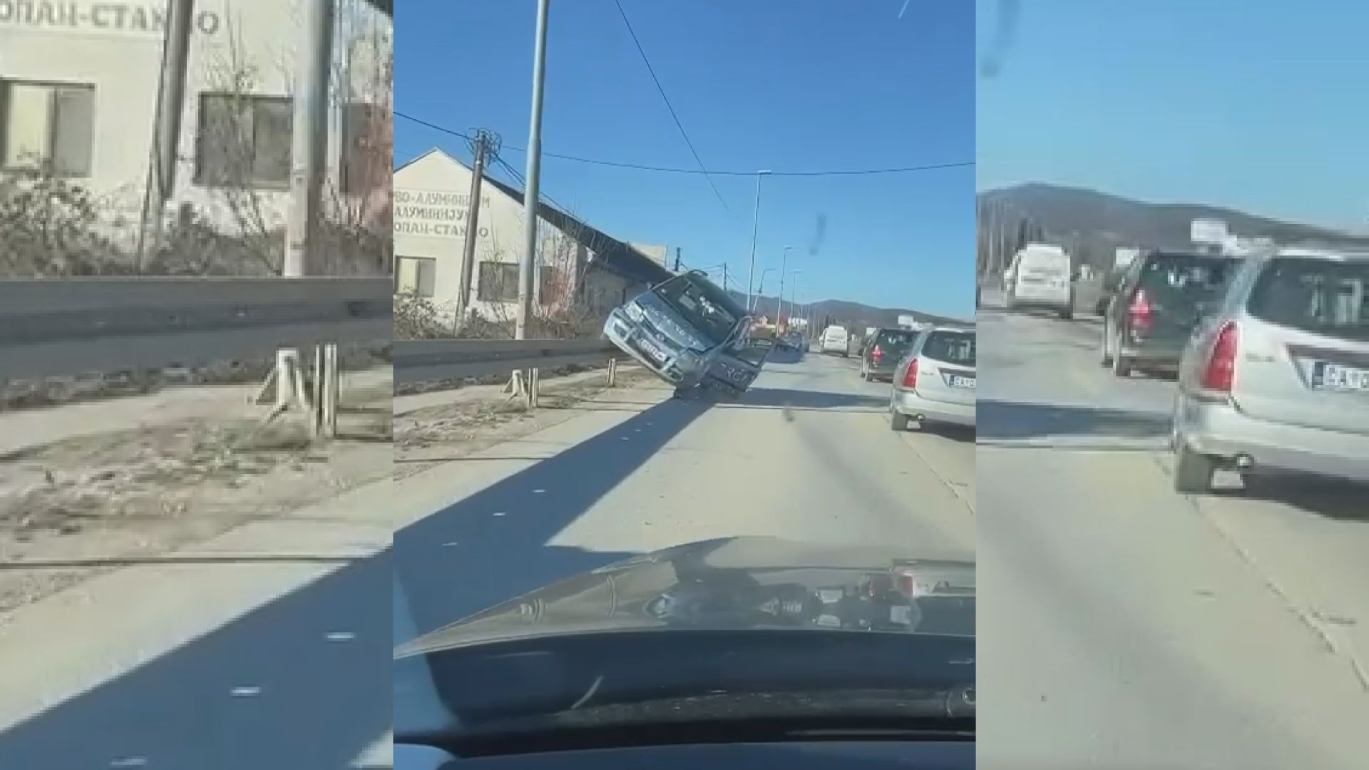Panda završila "okačena" na zaštitnu ogradu: Sudar dva vozila na magistralnom putu kod Čačka, vozač uspeo da izađe iz nakrivljenog automobila  (FOTO)