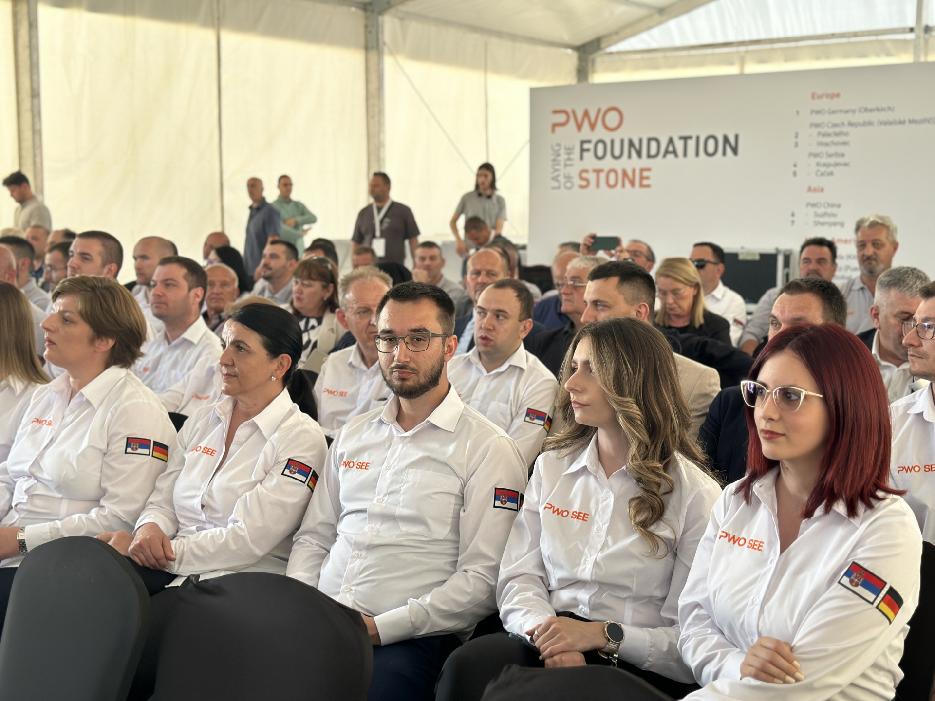 Polaganje kamena temeljca za izgradnju nemačke fabrike u Preljini / foto: RINA