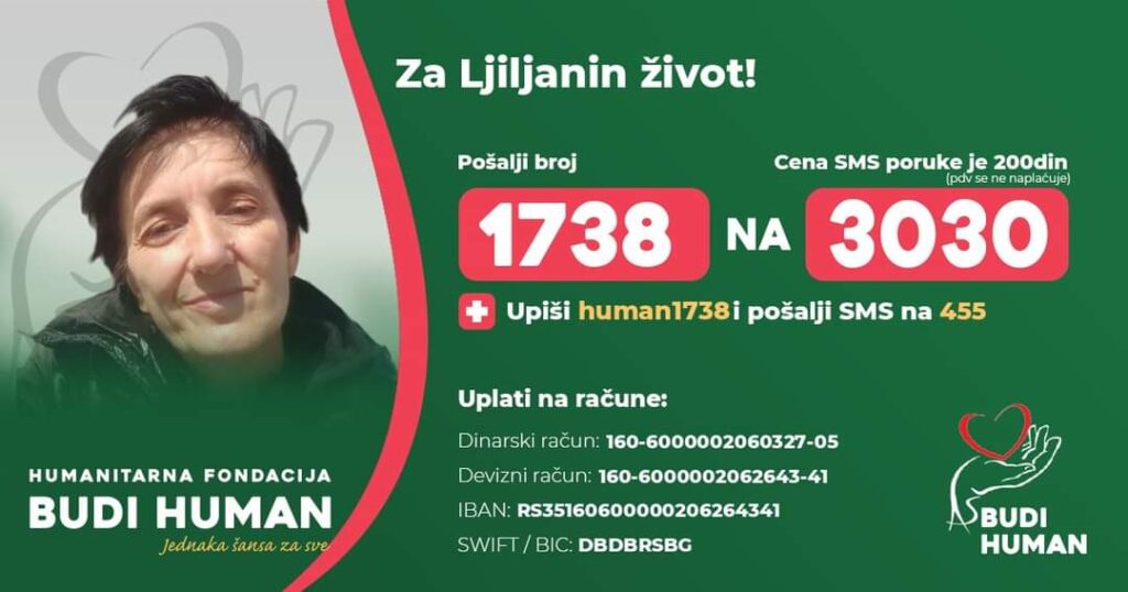 Svaka donacija znači, pomozite ovoj hrabroj ženi: Ljiljana iz Prijepolja se kao lavica bori sa teškom bolešću, ali potrebna je naša pomoć 