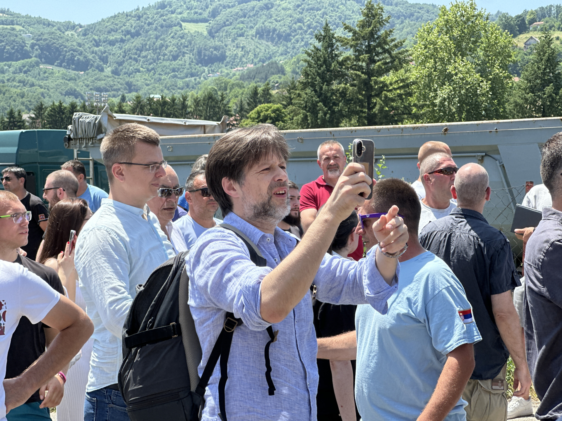 Blokaderi se okupili u centru Kosjerića / foto: RINA