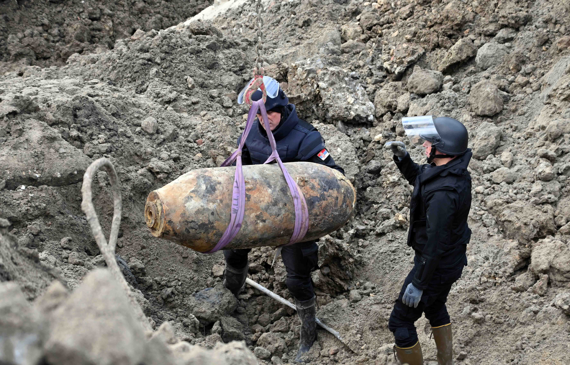 Uklonjena bomba iz Drugog svetskog rata pronadjena na gradilištu Beograda na vodi/ Foto: MUP