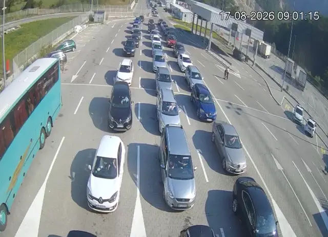 Snimak sa graničnog prelaza Gostun/ Foto: Screenshot MUP Srbije