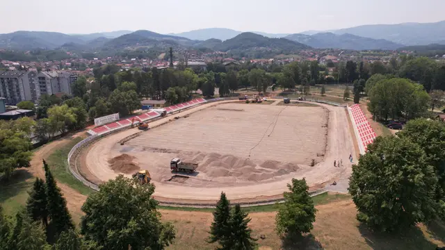 Ministar za javna ulaganja obišao stadion u Bajinoj Bašti/ Foto: RINA